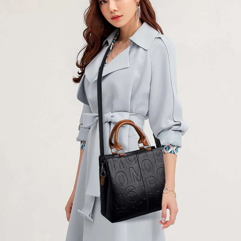 Borsa a Tracolla Donna in Pelle PU - Grande Capacità per Viaggio e Uso Quotidiano