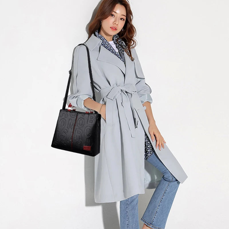 Borsa a Tracolla Donna in Pelle PU - Grande Capacità per Viaggio e Uso Quotidiano