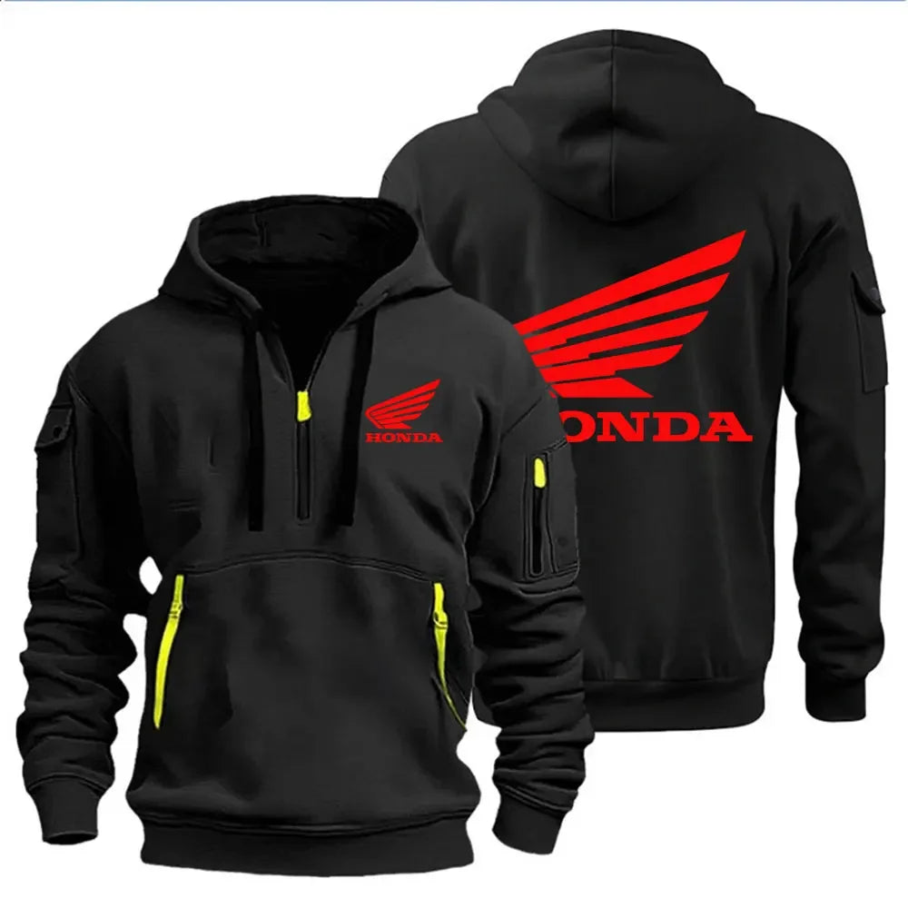 Felpa Uomo con Cappuccio Honda Wings – Pullover Moto Autunno Inverno