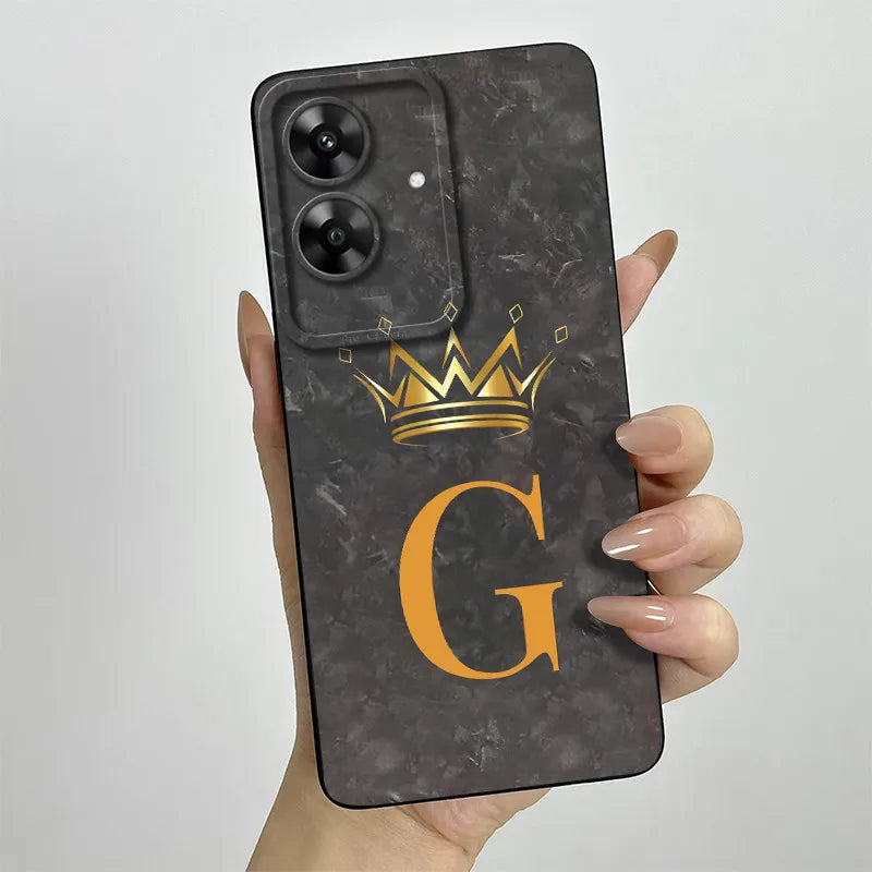 For OPPO Realme Note 60 Case Realme Note60 Phone Case Fashion Crown Letters Camera Lens Protection Anti Drop Silicone Soft Cover