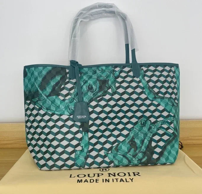 Borsa Tote Luxury Retrò con Stampa Animalier - Grande Capacità Multifunzione