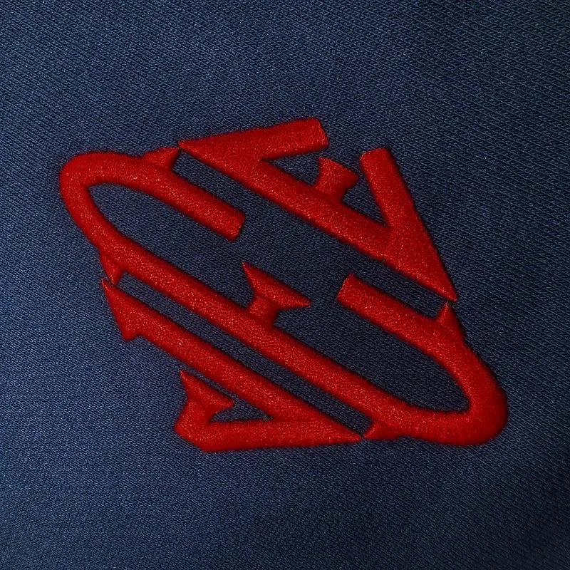 Felpa Ricamata Y2K Uomo Oversize - Collo Alto con Zip Stile Streetwear