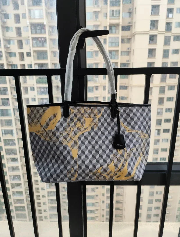 Borsa Tote Luxury Retrò con Stampa Animalier - Grande Capacità Multifunzione