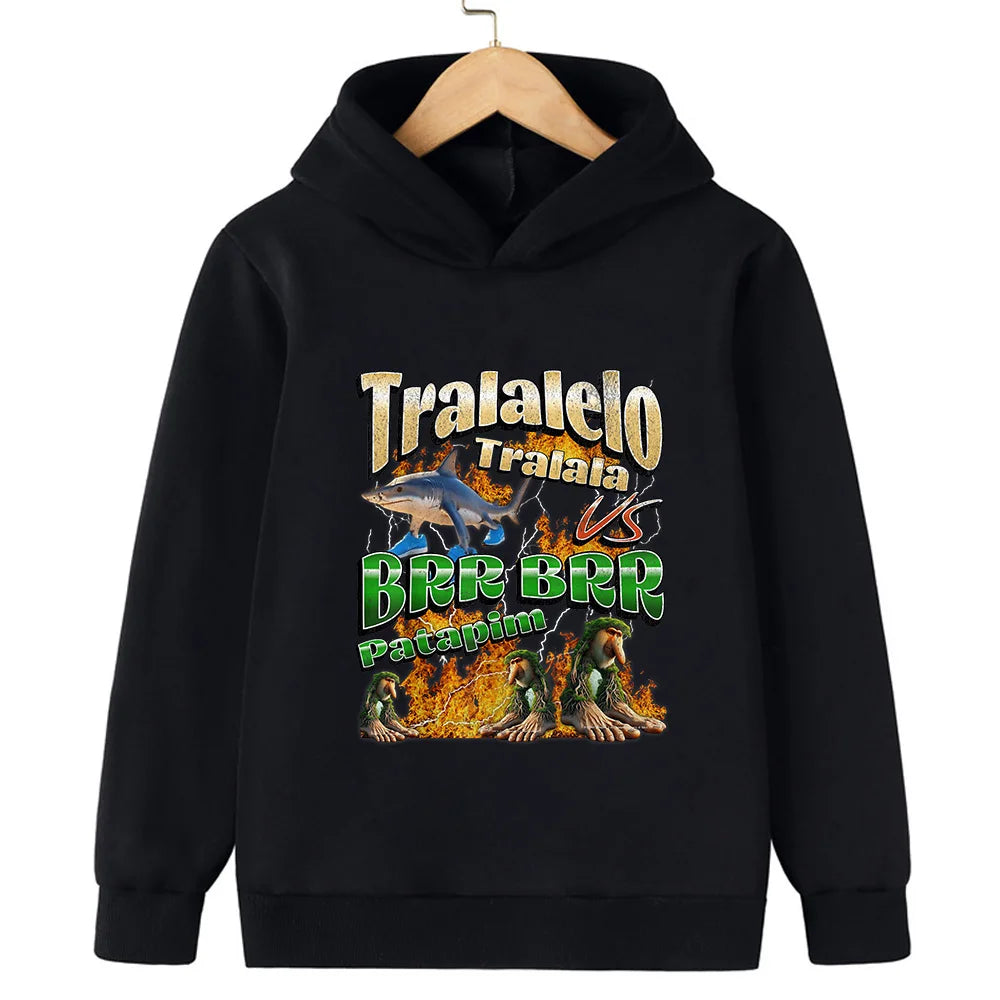 Felpa con Cappuccio Bambini Autunno Inverno - Stampa Divertente