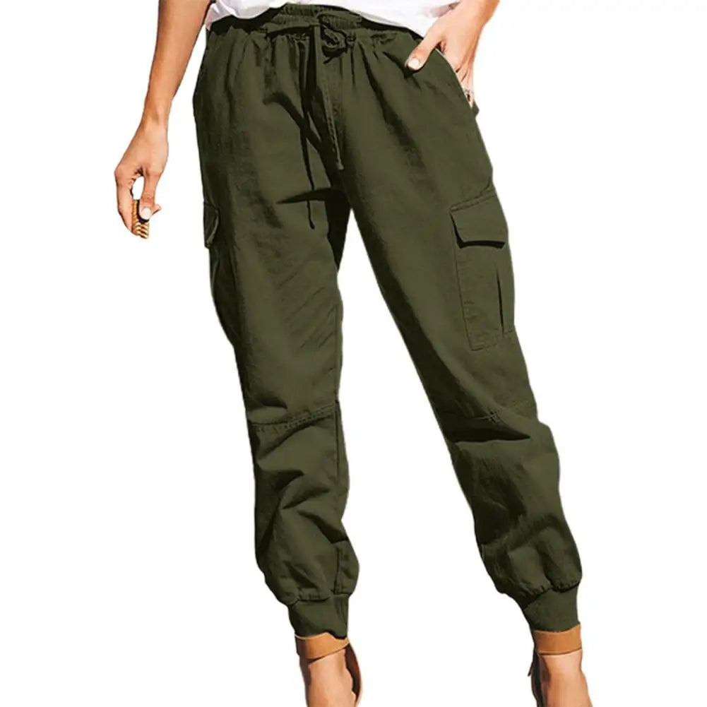 Pantaloni Cargo Donna Vita Alta Tasche Multiple Loose Fit Streetwear Casual Joggers Estate