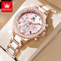 OLEVS Exquisite Women's Watches Prismatic Mirror Surface Quartz Watch Chronograph Gift Bracelet Calendar Waterproof Female Watch
