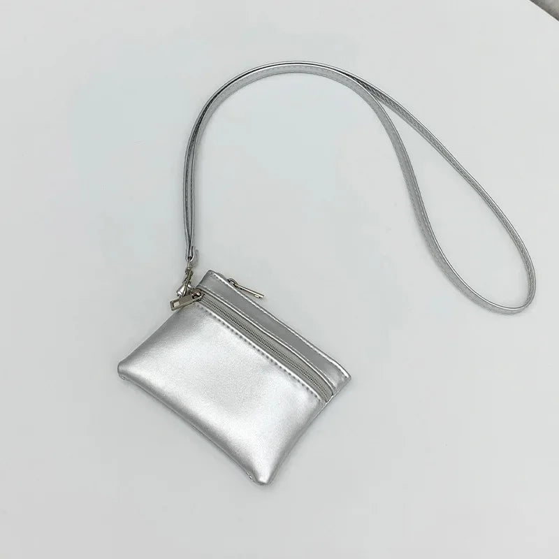 Mini Portamonete in Pelle PU - Portachiavi Compatto con Zip