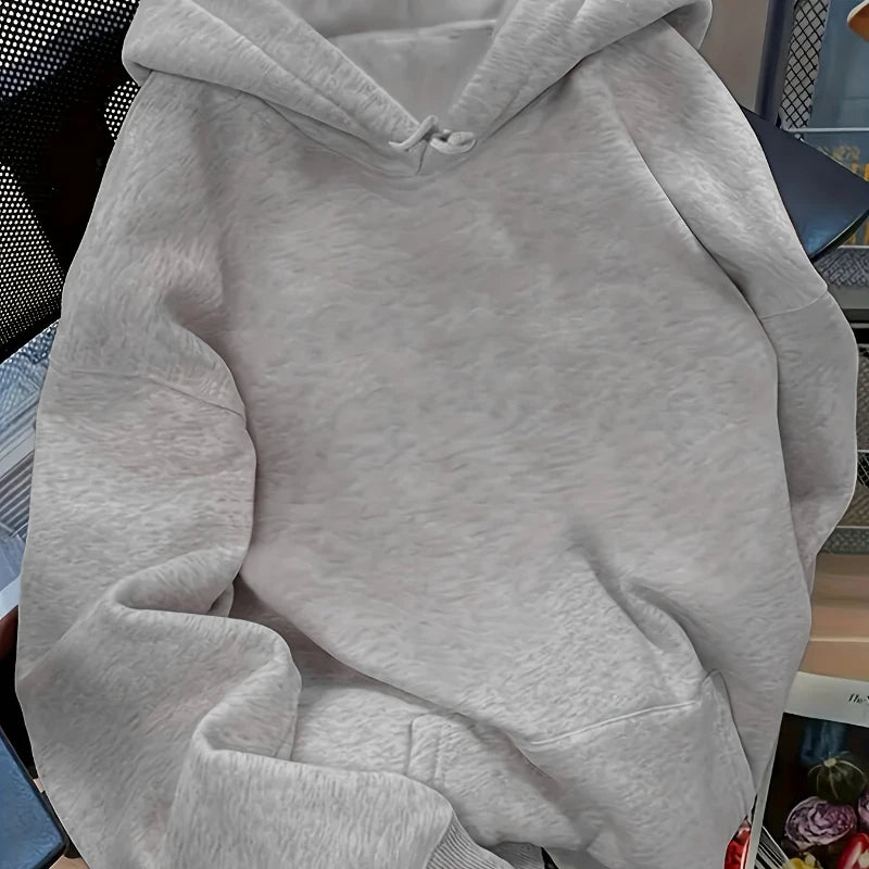 Felpa Donna con Cappuccio — Pullover Casual Tinta Unita