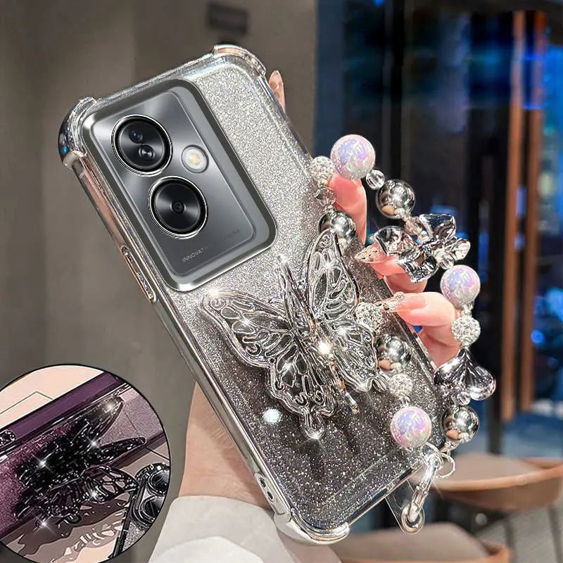 A 79 Case Shockproof Lanyard Cover For OPPO A79 Realme Note 60 60x 50 Find X8 Ultra X8S pro Luxury Cases With Holder Bling Cover