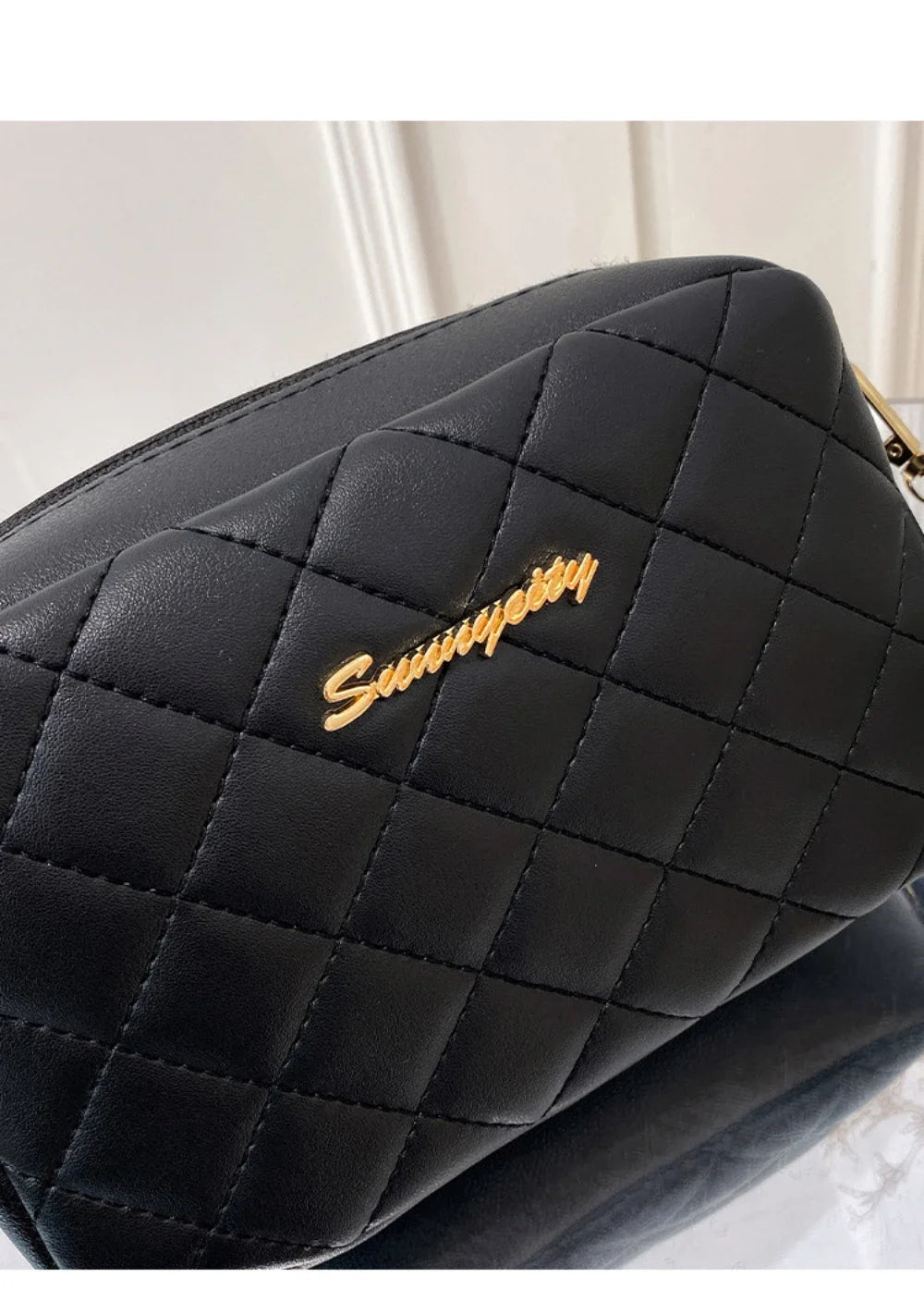 Borsetta a Tracolla Piccola con Nappa e Ricamo - Mini Bag Fashion con Catena