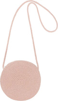 Borsa Rotonda in Paglia Minimalista - Tracolla Donna Stile Vacanza