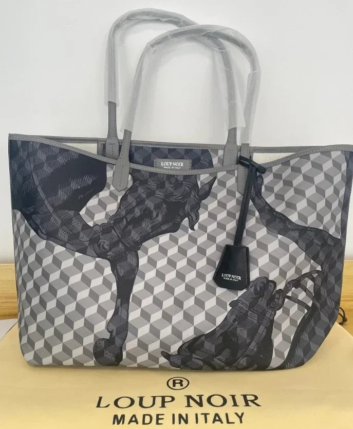 Borsa Tote Luxury Retrò con Stampa Animalier - Grande Capacità Multifunzione