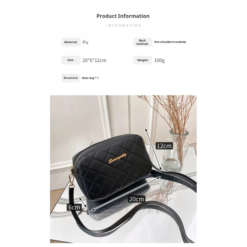 Borsetta a Tracolla Piccola con Nappa e Ricamo - Mini Bag Fashion con Catena