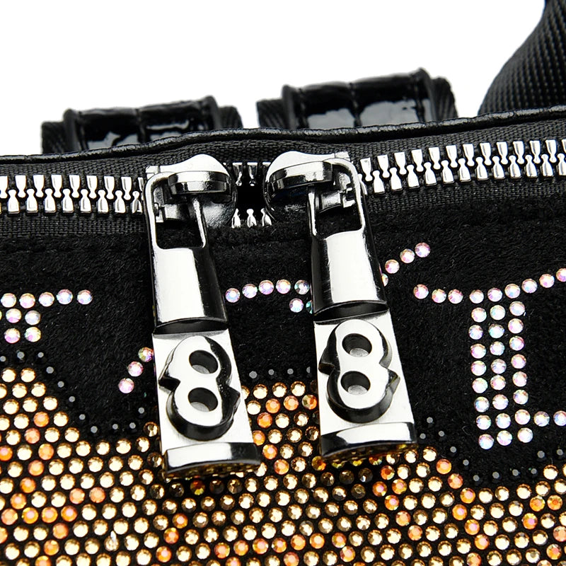 Zaino Donna Design Orsetto con Diamanti - Borsa Scuola Fashion in Pelle