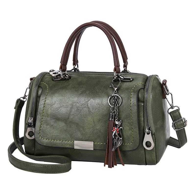 Borsa a Spalla Donna con Nappa - Crossbody Capiente con Zip