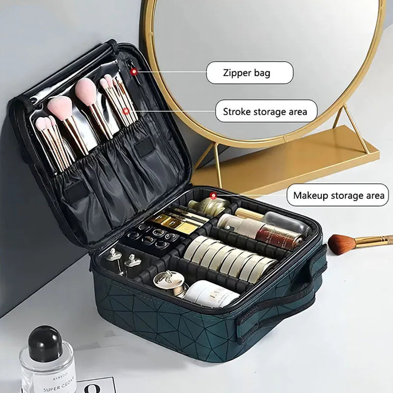 Beauty Case Professionale Impermeabile - Organizer Trucco da Viaggio con Scomparti