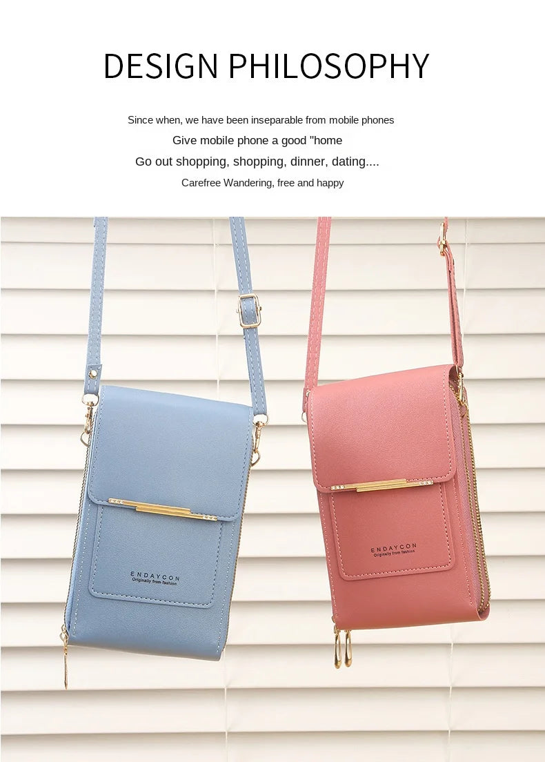 Borsa a Tracolla con Porta Cellulare Touch Screen - Crossbody con Porta Carte