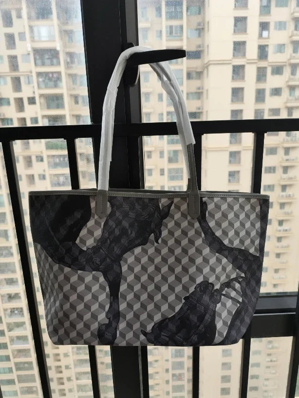 Borsa Tote Luxury Retrò con Stampa Animalier - Grande Capacità Multifunzione