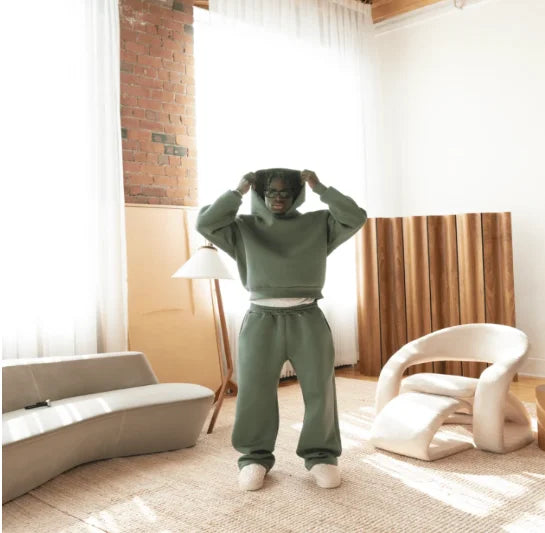 Set Due Pezzi Uomo Felpa + Pantaloni Streetwear Casual Felpato