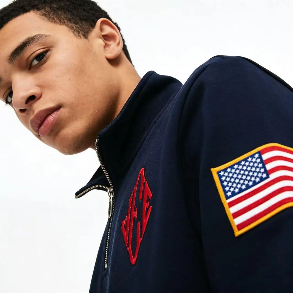 Felpa Ricamata Y2K Uomo Oversize - Collo Alto con Zip Stile Streetwear