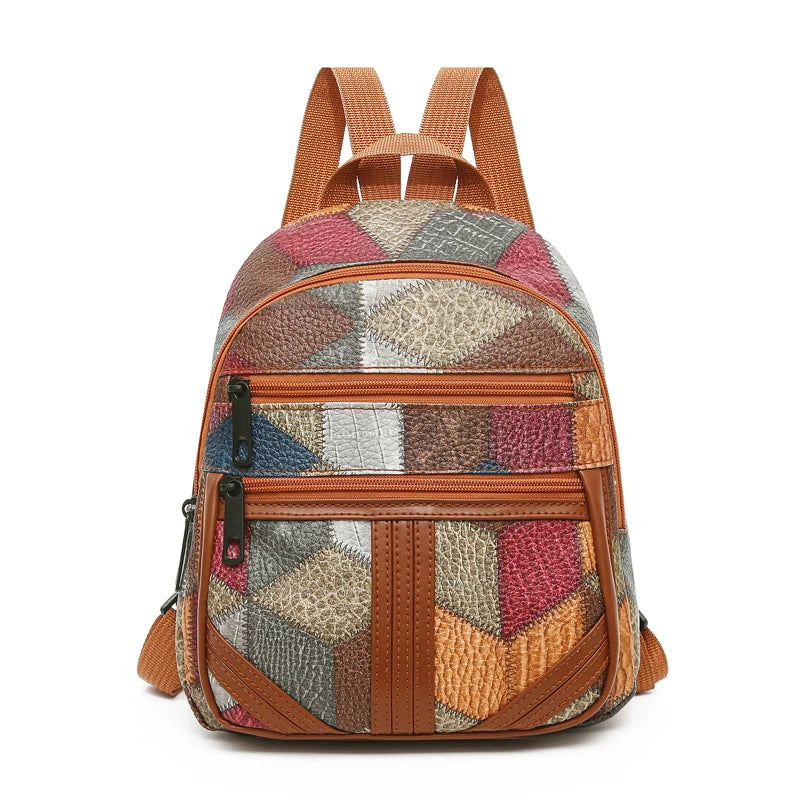 Zaino Casual Patchwork Unisex - Borsa a Spalla Resistente per Viaggio