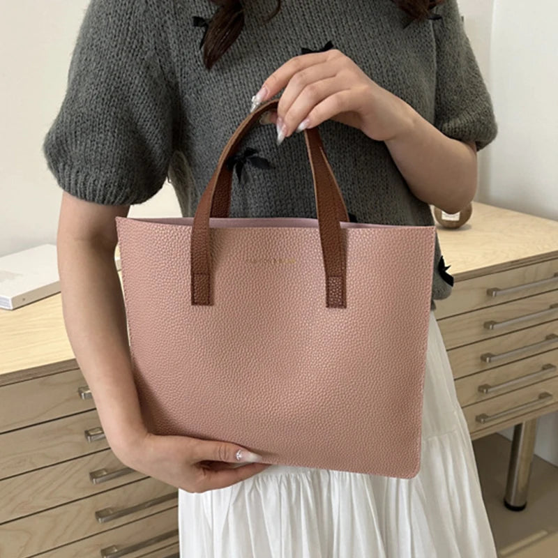 Borsa Tote Donna Retro - Shopper in Pelle PU Grande Capacità