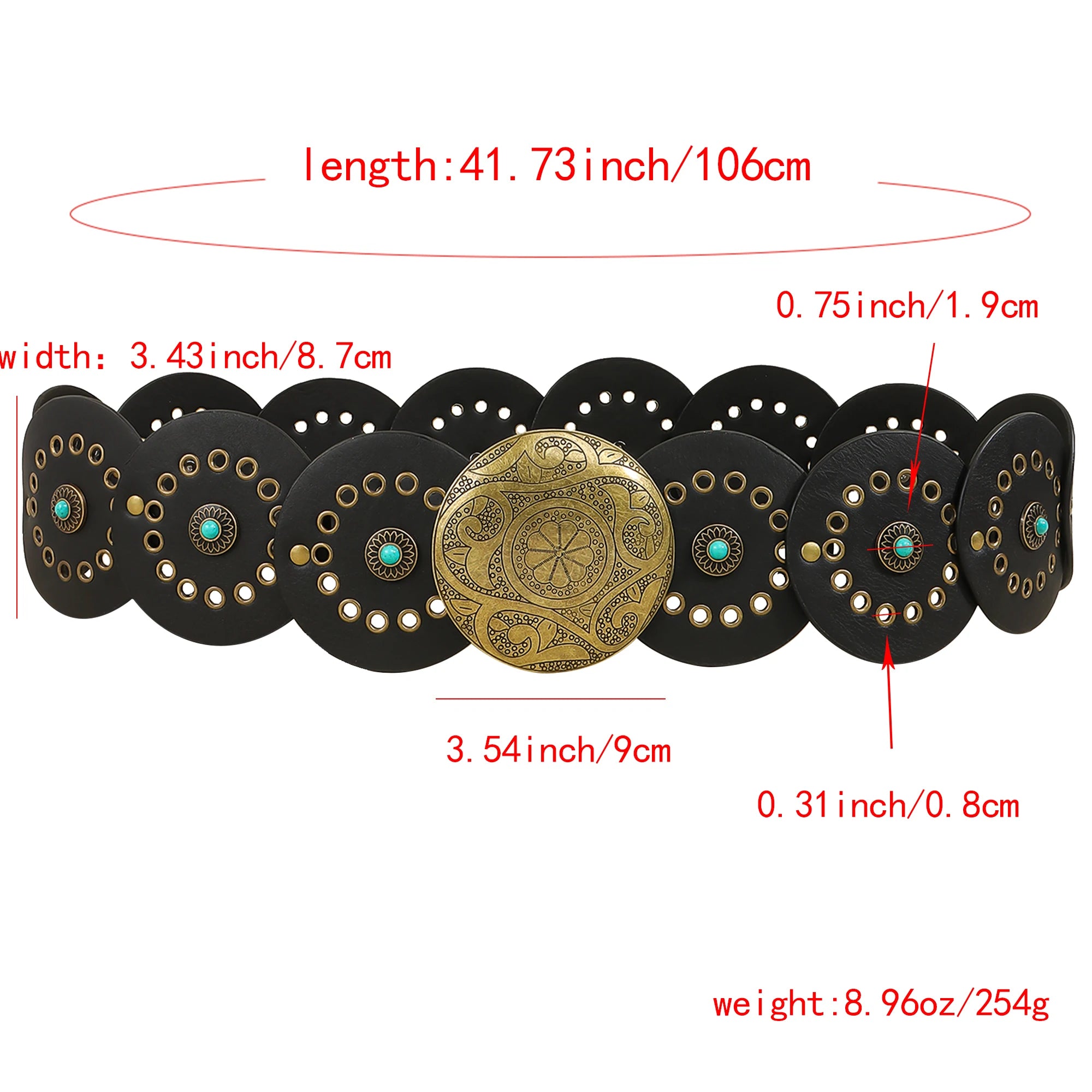 Cintura Vintage Western Boho Chic - Donna con Borchie Stile Y2K Larga