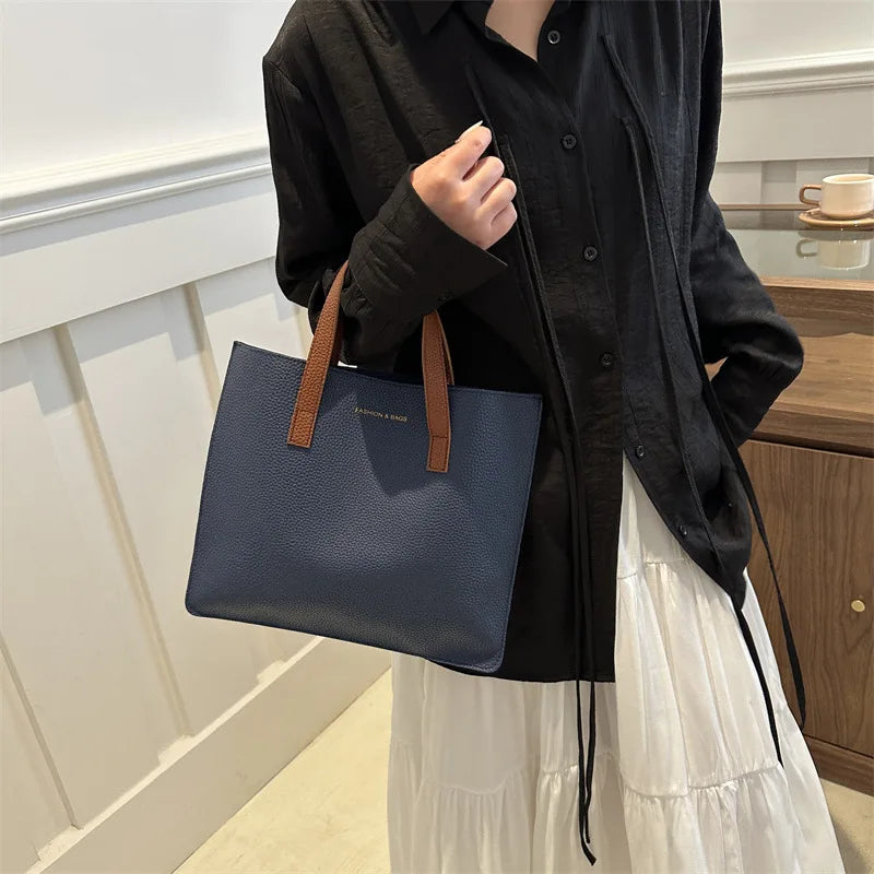 Borsa Tote Donna Retro - Shopper in Pelle PU Grande Capacità