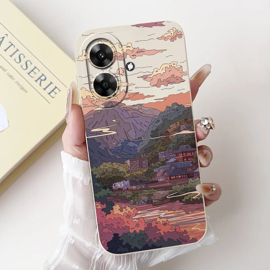 For Realme Note 60 2024 Fashion Moon Pattern Phone Case For Realme Note60 4G Soft Silicone Shockproof Cases