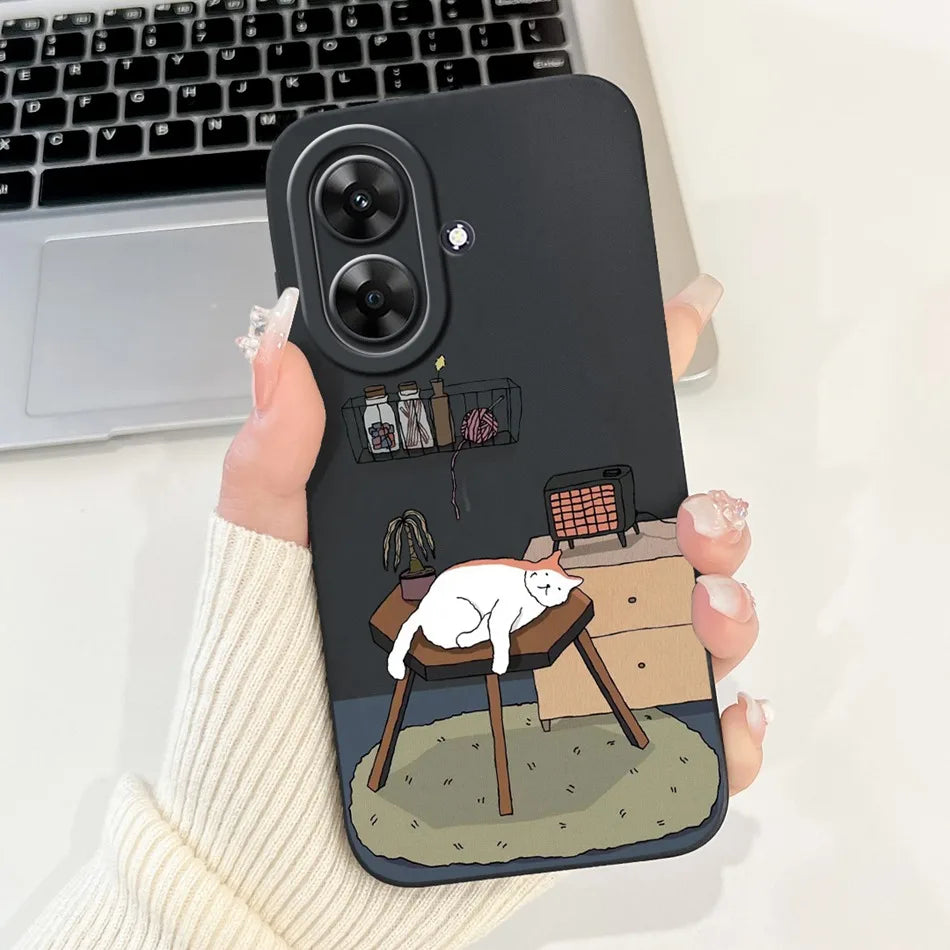 For Realme Note 60 2024 Fashion Moon Pattern Phone Case For Realme Note60 4G Soft Silicone Shockproof Cases