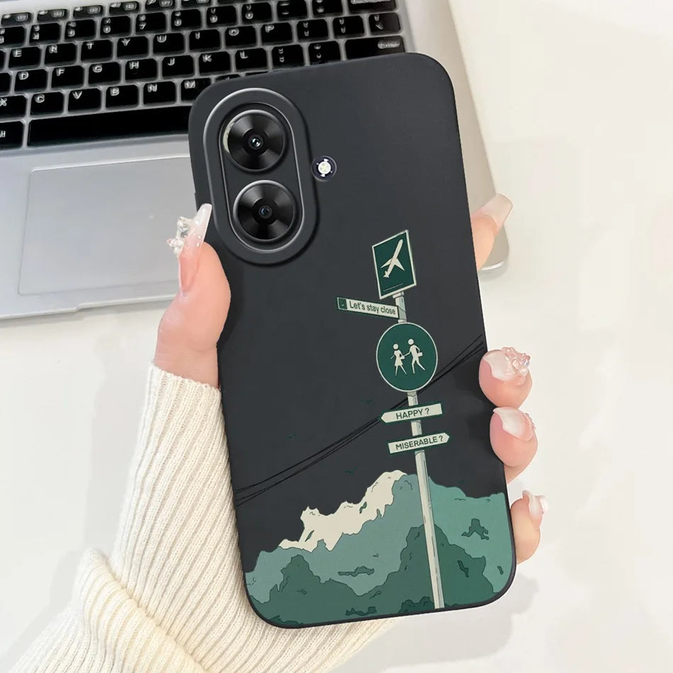 For Realme Note 60 2024 Fashion Moon Pattern Phone Case For Realme Note60 4G Soft Silicone Shockproof Cases
