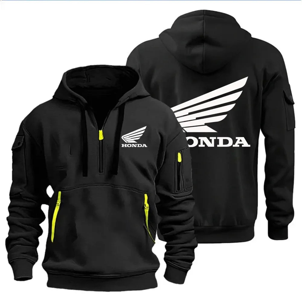 Felpa Uomo con Cappuccio Honda Wings – Pullover Moto Autunno Inverno