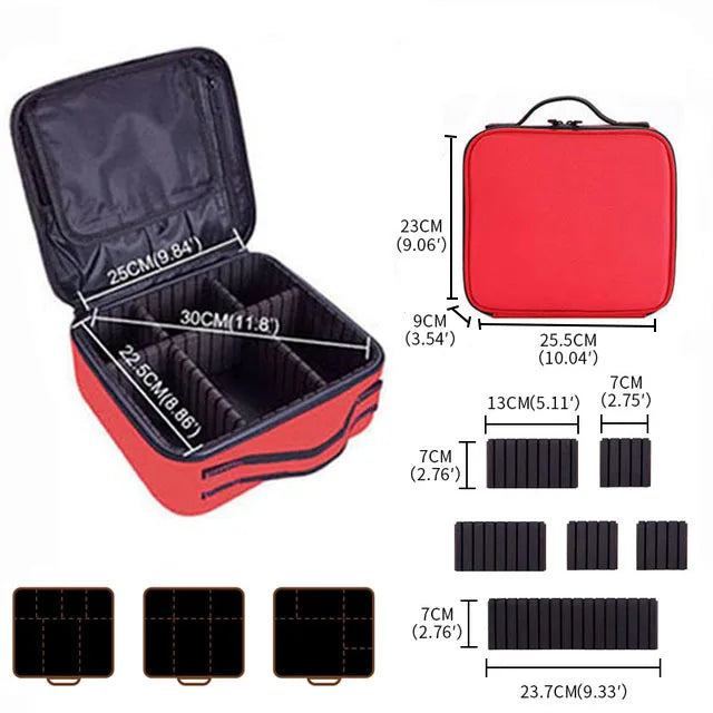 Beauty Case Professionale Impermeabile - Organizer Trucco da Viaggio con Scomparti