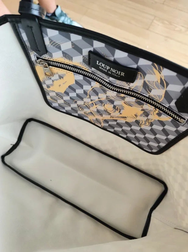 Borsa Tote Luxury Retrò con Stampa Animalier - Grande Capacità Multifunzione