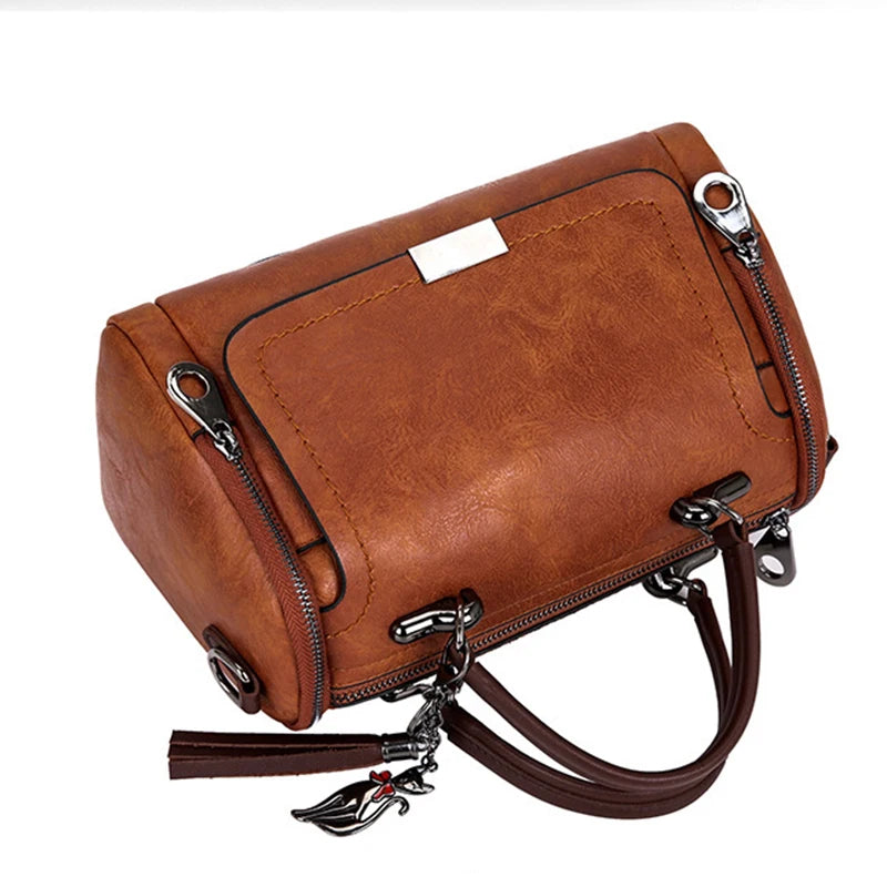 Borsa a Spalla Donna con Nappa - Crossbody Capiente con Zip