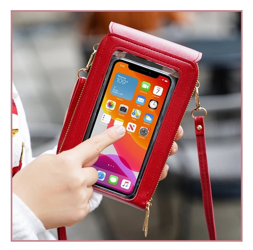 Borsa a Tracolla con Porta Cellulare Touch Screen - Crossbody con Porta Carte