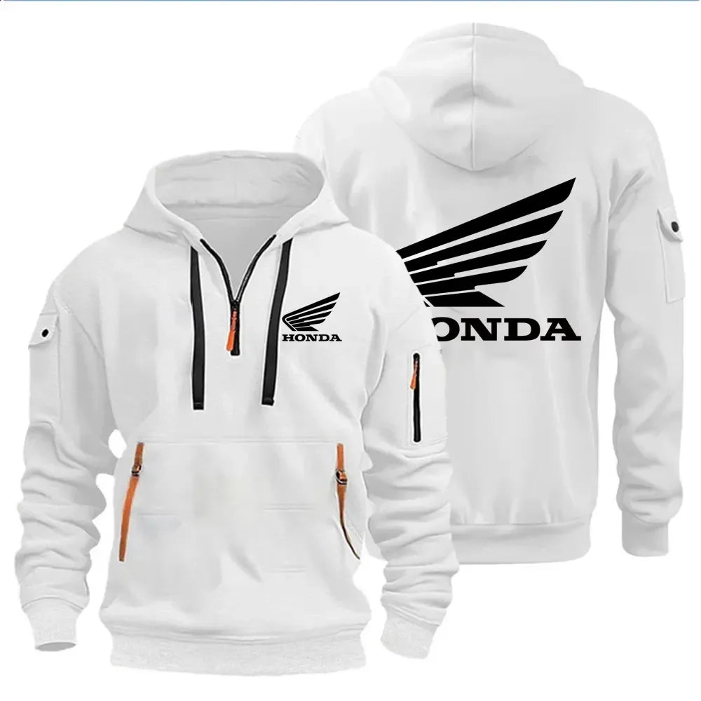 Felpa Uomo con Cappuccio Honda Wings – Pullover Moto Autunno Inverno