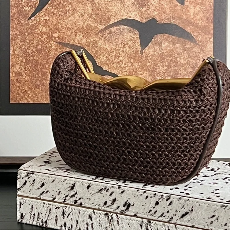 Borsa Cerimonia Intrecciata con Manico Oro - Clutch Elegante per Eventi