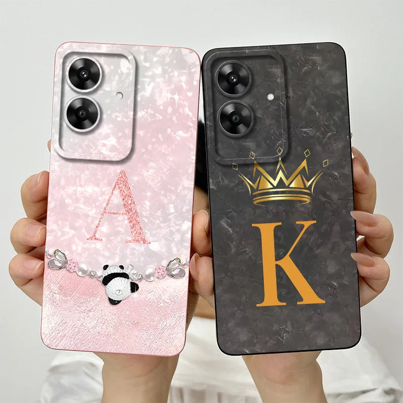 For OPPO Realme Note 60 Case Realme Note60 Phone Case Fashion Crown Letters Camera Lens Protection Anti Drop Silicone Soft Cover