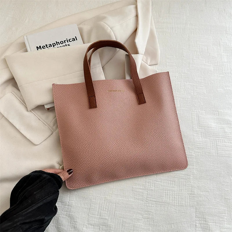 Borsa Tote Donna Retro - Shopper in Pelle PU Grande Capacità