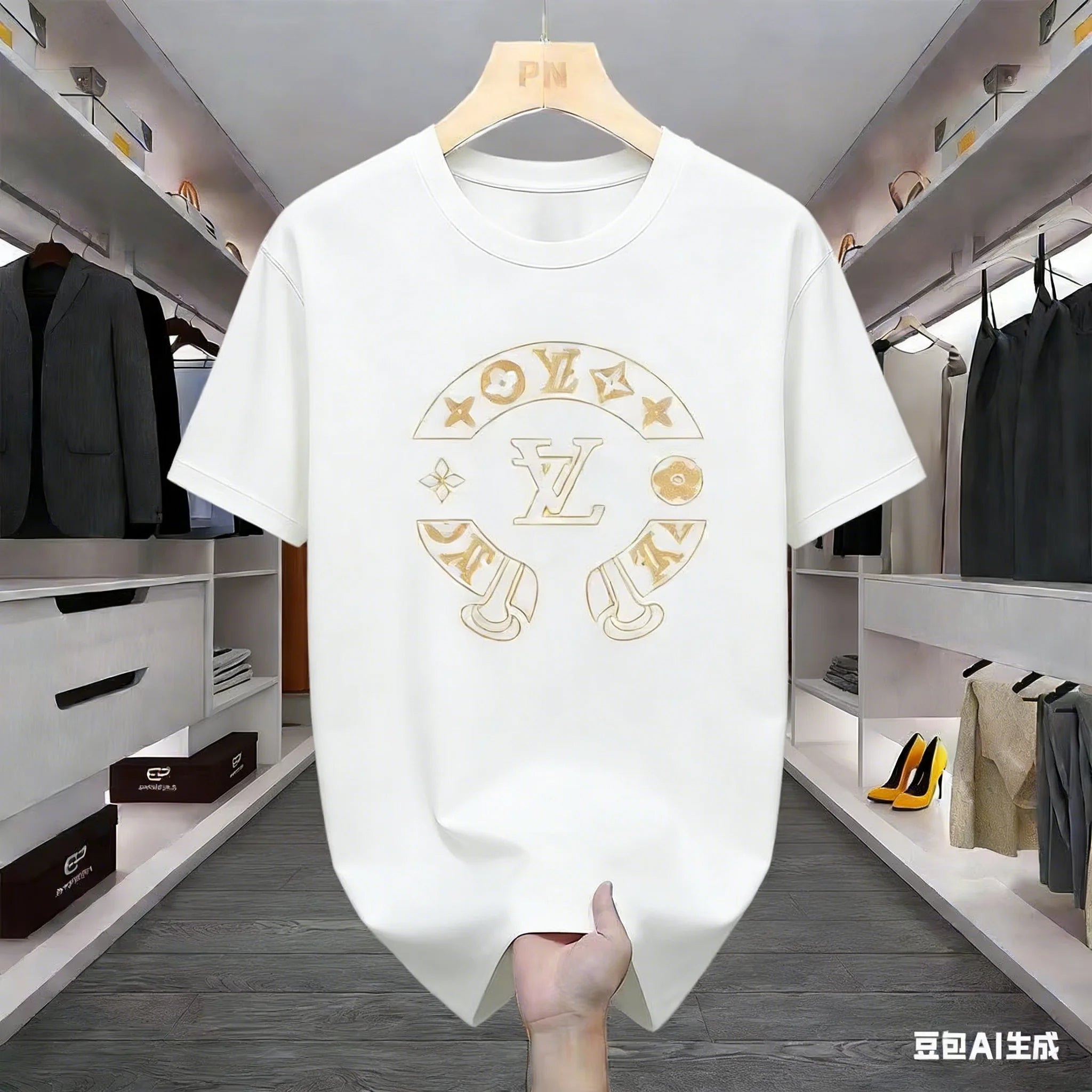 T-shirt Uomo Cotone Manica Corta Casual Tinta Unita Estiva