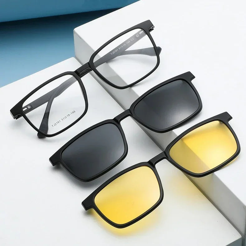 VKYEE Magnetic Clip-On Glasses Driving Polarized Glasses Men's Optical Myopia Glasses Women's Customized Prescription Sunglasses