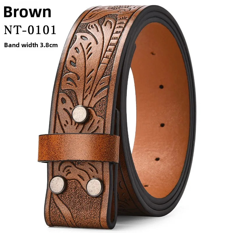 Cintura Western Vintage in Pelle PU - Fibbia con Lettera Classica e Decorazioni Floreali Retrò