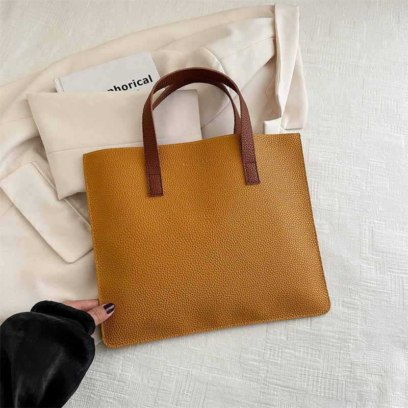 Borsa Tote Donna Retro - Shopper in Pelle PU Grande Capacità