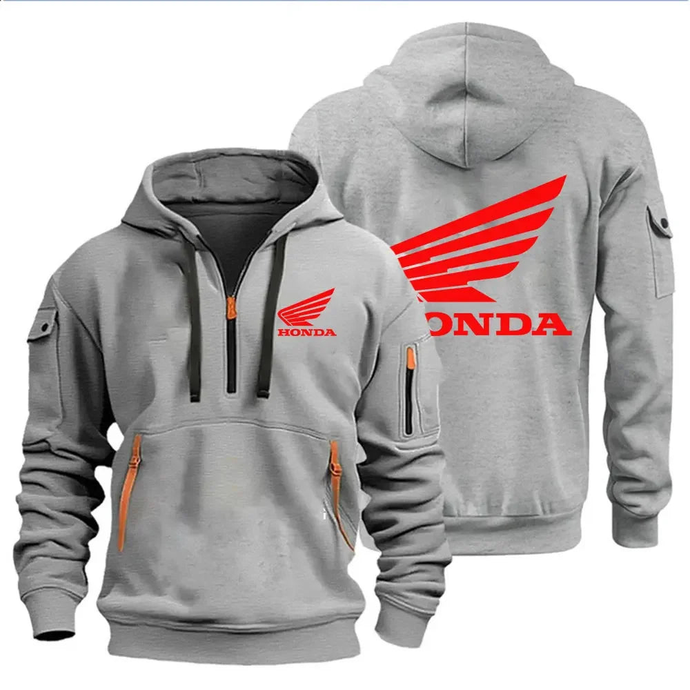 Felpa Uomo con Cappuccio Honda Wings – Pullover Moto Autunno Inverno