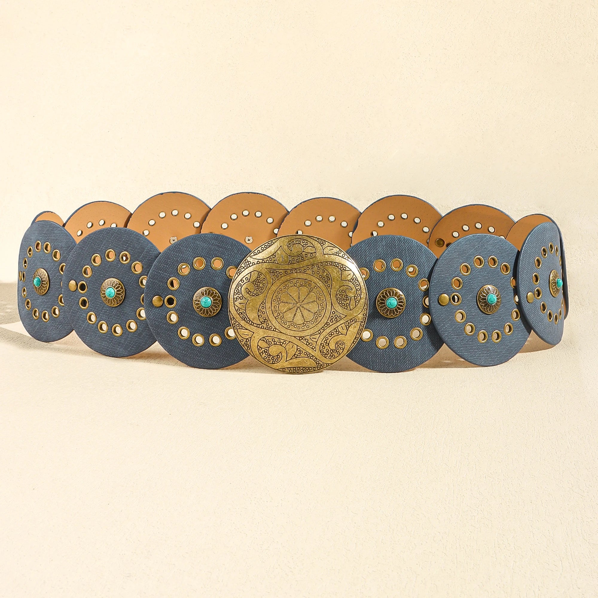 Cintura Vintage Western Boho Chic - Donna con Borchie Stile Y2K Larga