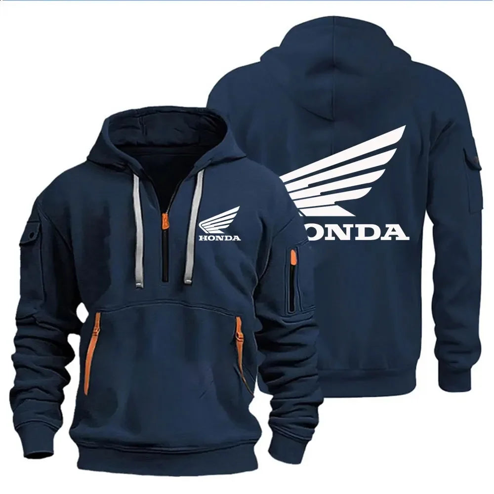 Felpa Uomo con Cappuccio Honda Wings – Pullover Moto Autunno Inverno