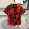 Camicia Uomo Floreale Slim Fit – Manica Corta Stile Hipster Americano