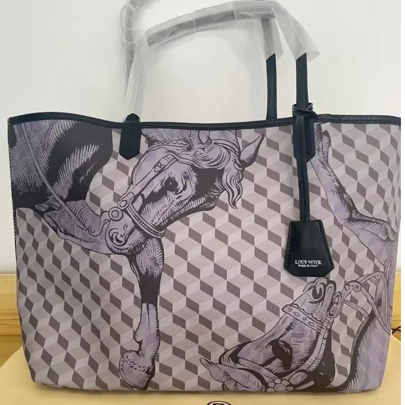 Borsa Tote Luxury Retrò con Stampa Animalier - Grande Capacità Multifunzione