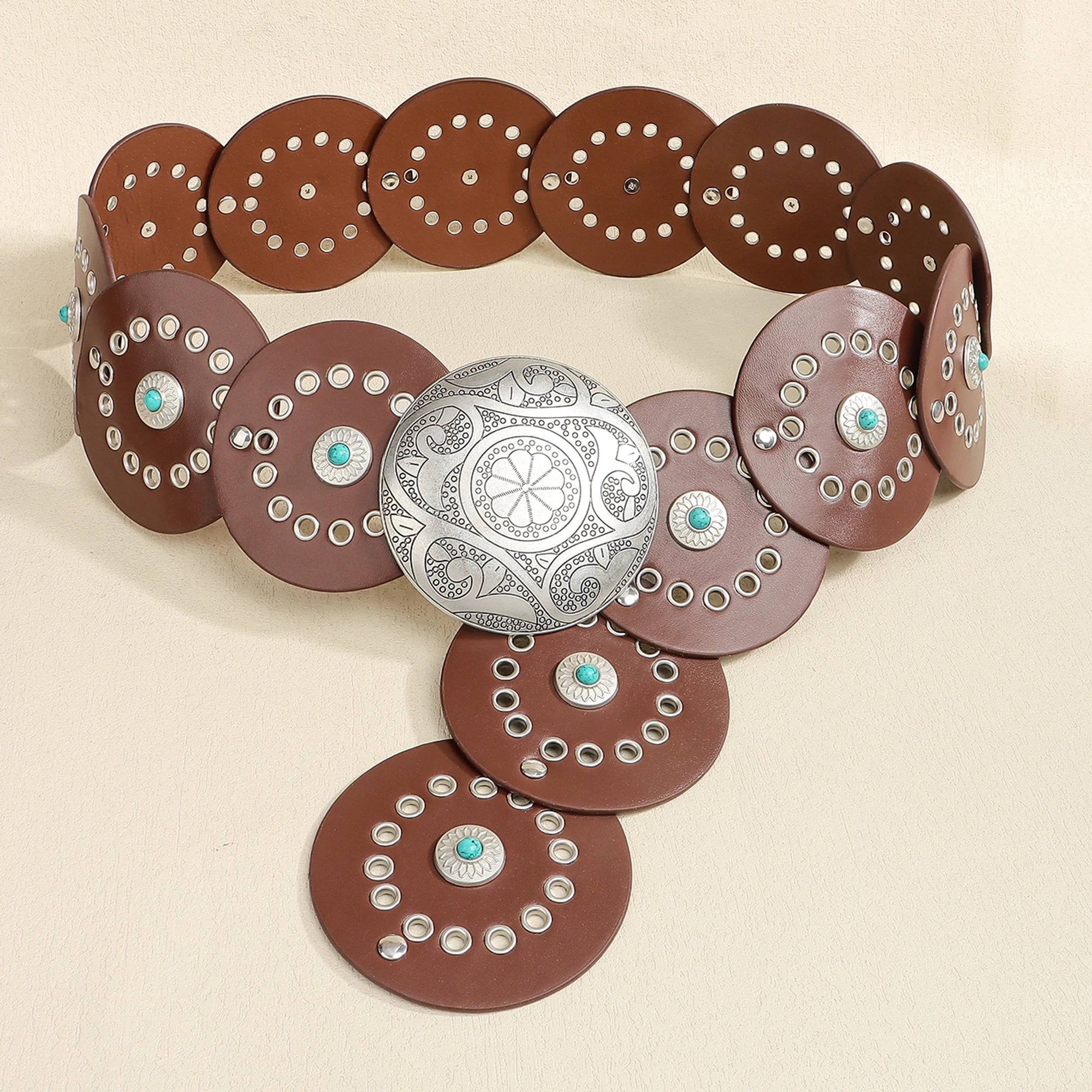 Cintura Vintage Western Boho Chic - Donna con Borchie Stile Y2K Larga